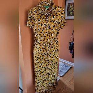 Yellow floral long dress